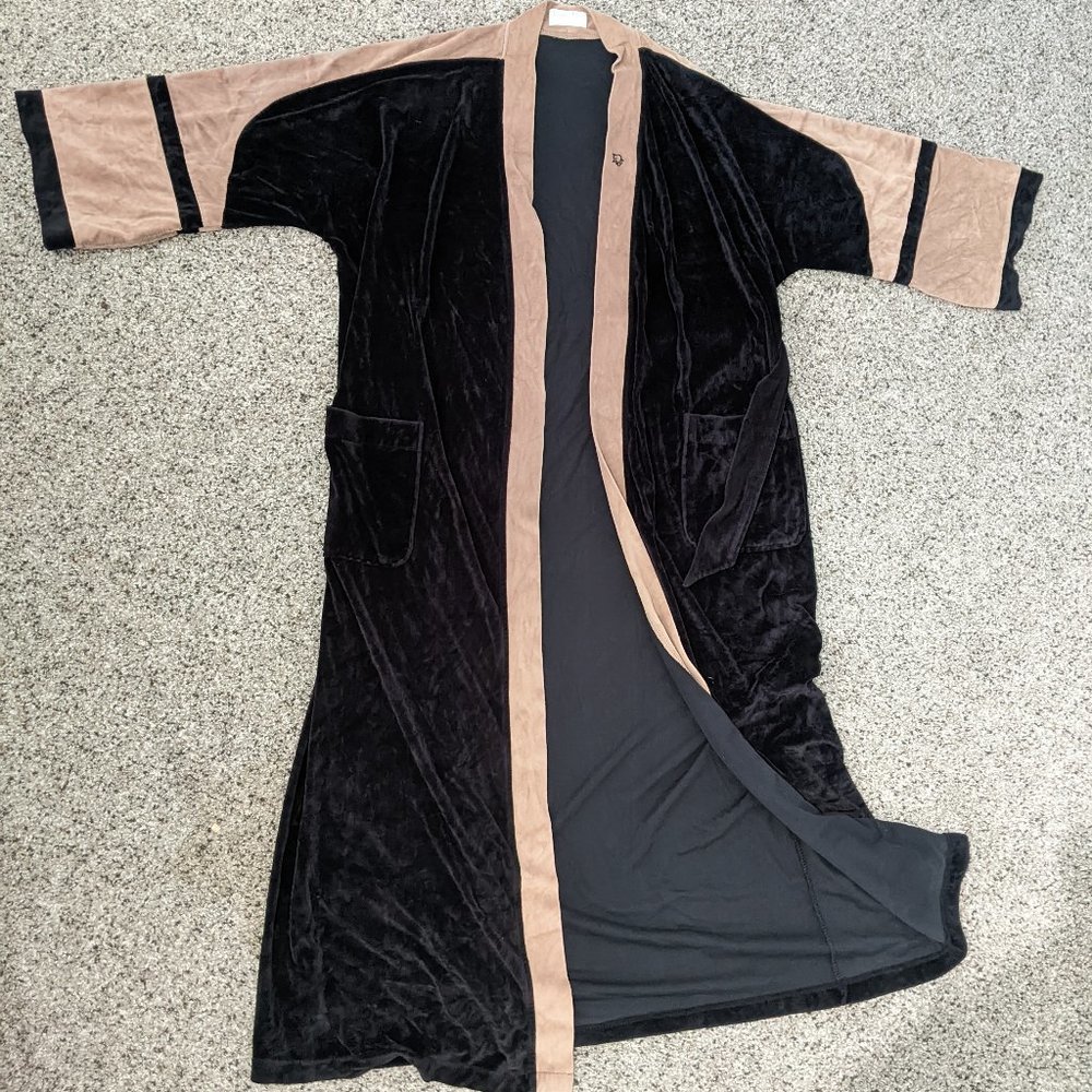 VTG Christian Dior Monsieur Men's Black and Tan Robe OSFM